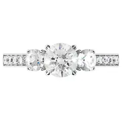 BOOMZAIR - ANILLO DE COMPROMISO GRAMERCY CON MOISSANITAS Y PLATA LEY RODINADA