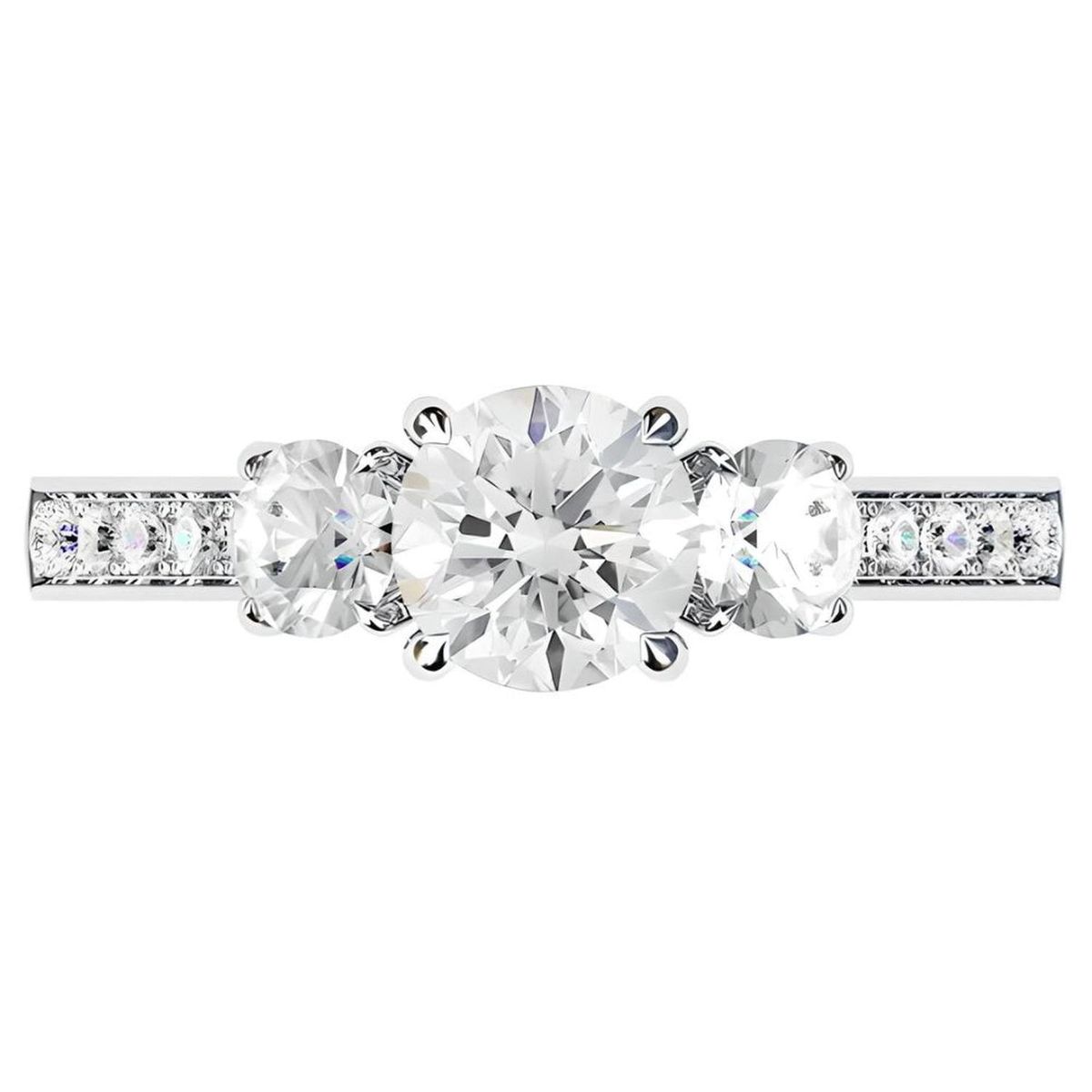 BOOMZAIR - ANILLO DE COMPROMISO GRAMERCY CON MOISSANITAS Y PLATA LEY RODINADA