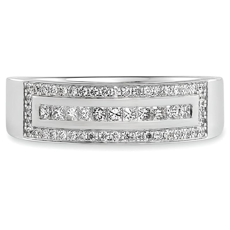 BOOMZAIR - ANILLO DE COMPROMISO LUXURY CON MOISSANITAS Y PLATA RODINADA