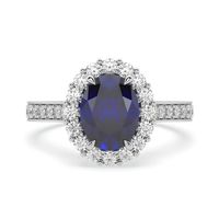 ANILLO DE COMPROMISO MODELO CLASICO CON ZAFIRO NATURAL Y MOISSANITAS