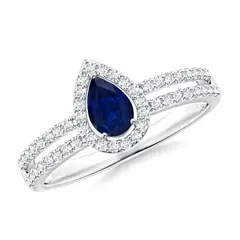BOOMZAIR - ANILLO DE COMPROMISO VENUS CON MOISSANITAS Y ZAFIRO LAB GROWN