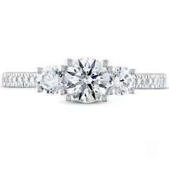 BOOMZAIR - ANILLO DE COMPROMISO MODELO TRILOGÍA DE MOISSANITAS Y PLATA RODINADA