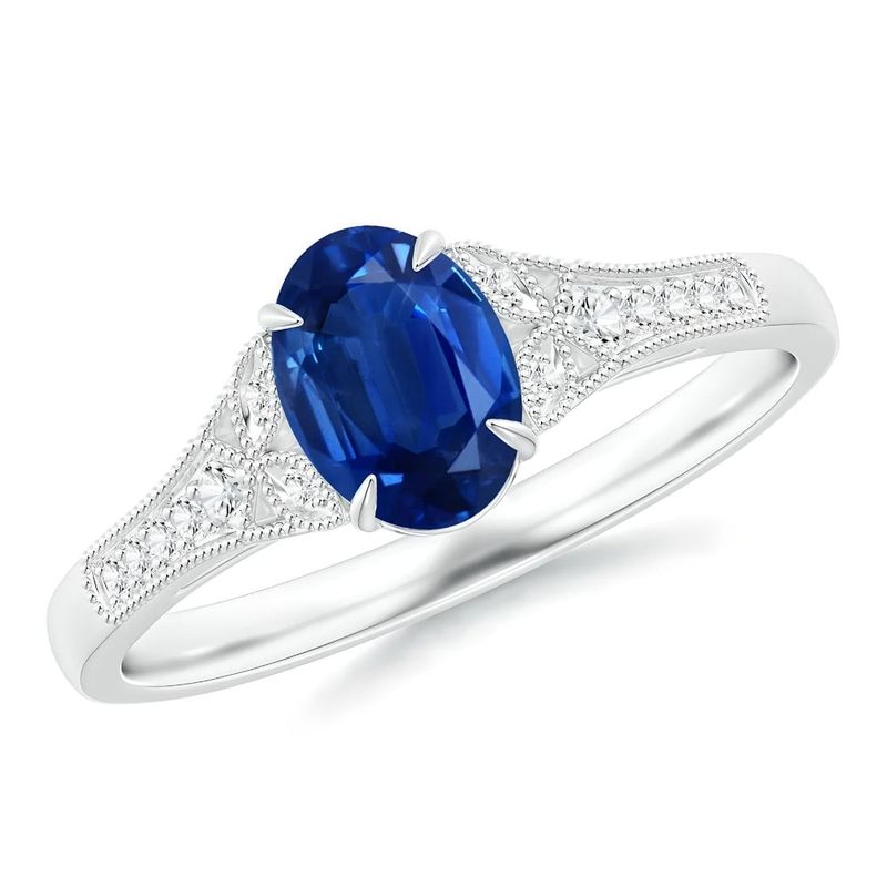 BOOMZAIR - ANILLO DE COMPROMISO FRANÇAIS CON ZAFIRO CULTIVADO Y MOISSANITAS