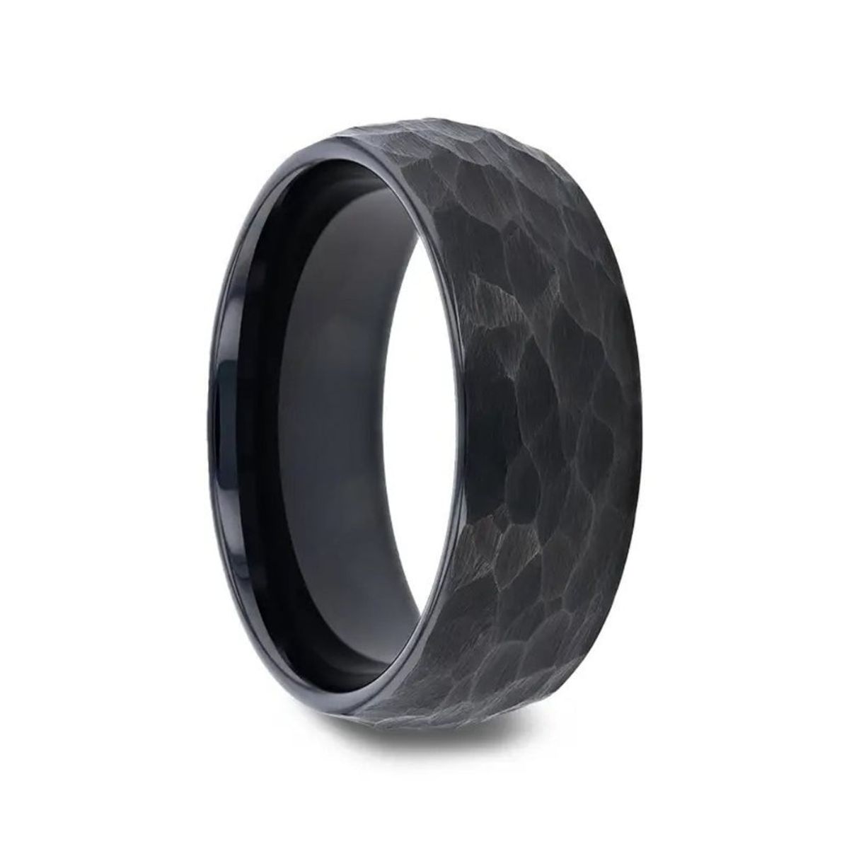 BOOMZAIR - ANILLO DE COMPROMISO PARA HOMBRE MODELO MARTILLADO TUNGSTENO 6MM