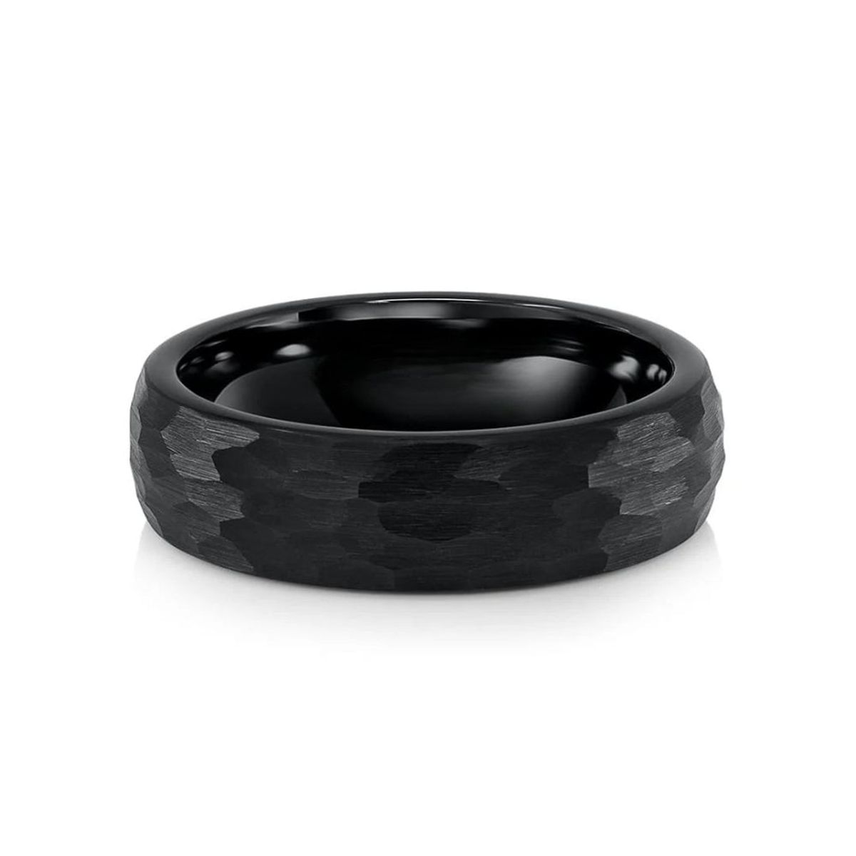 BOOMZAIR - ANILLO DE COMPROMISO PARA HOMBRE MODELO MARTILLADO TUNGSTENO 6MM