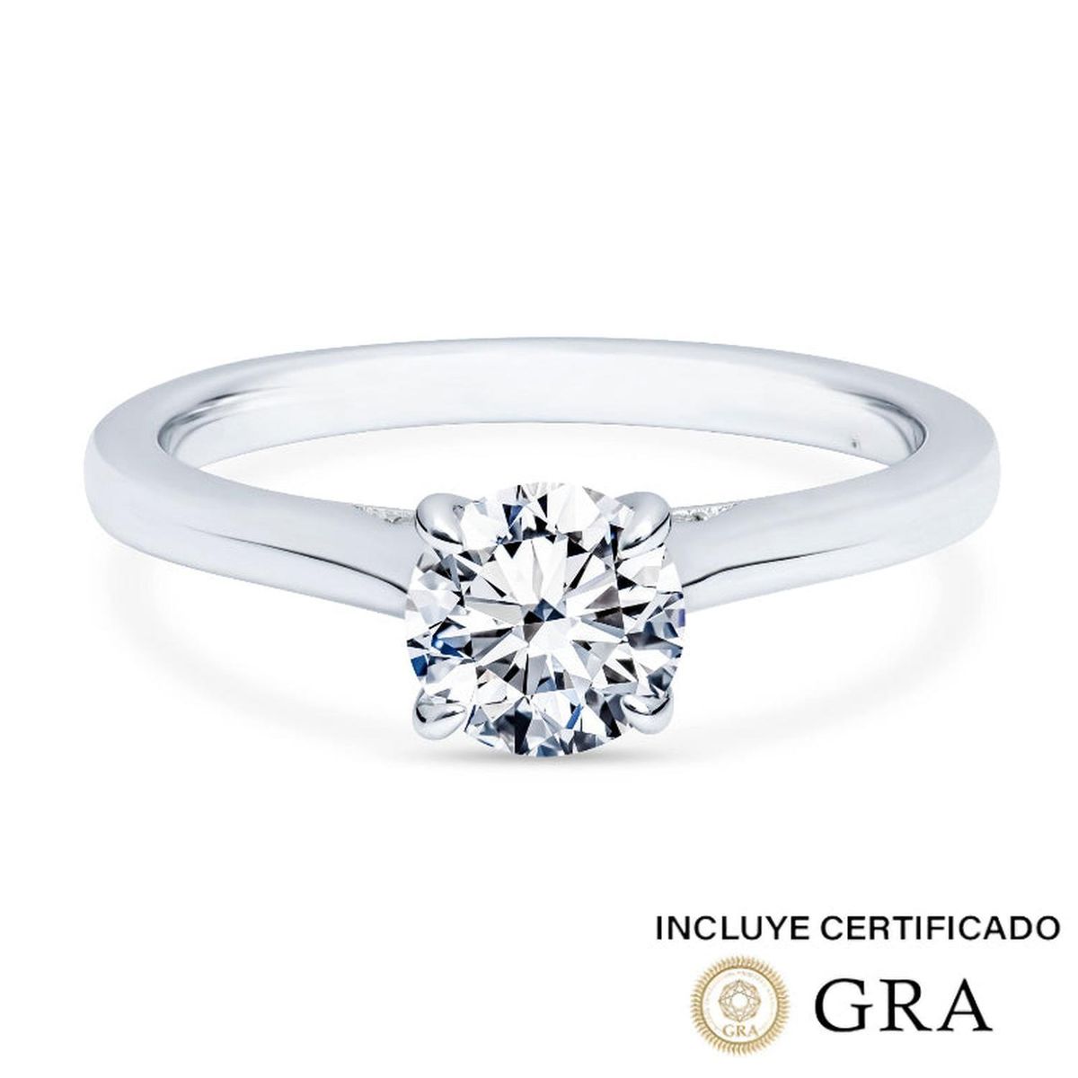 BOOMZAIR - ANILLO DE COMPROMISO MODELO CATHEDRAL SOLITAIRE CON MOISSANITAS