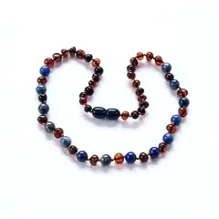 GENERICO - Collar de Ámbar Báltico con Lapislázuli para Bebés 0-5 años