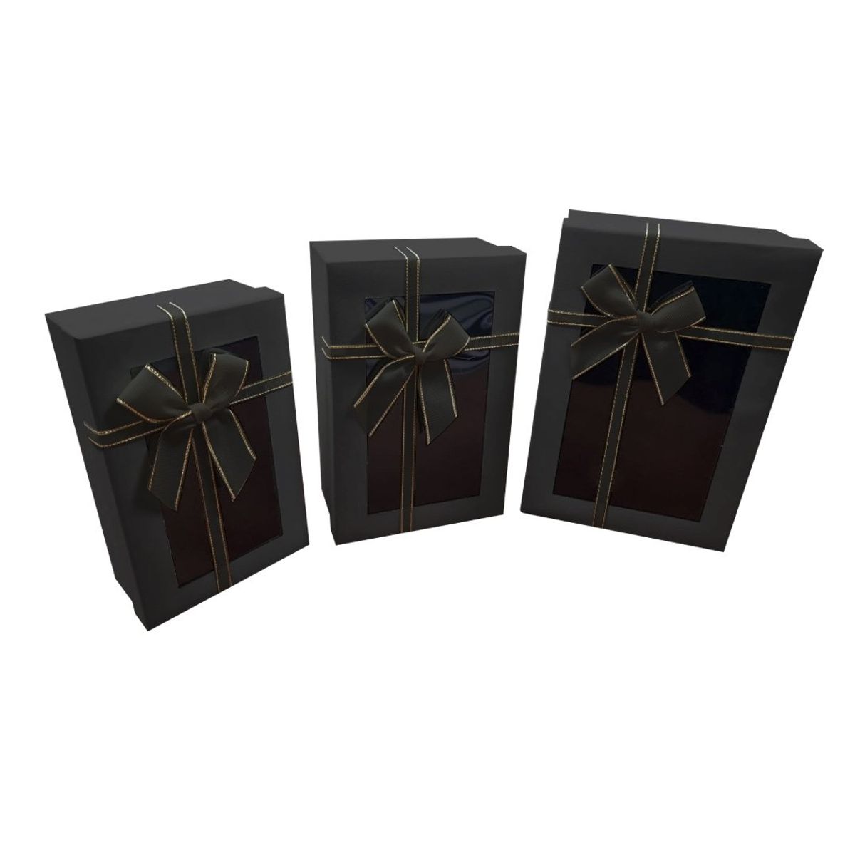 GENERICO - CAJA RECTANGULAR TRIPLE VENTANA NEGRO X1 UNI