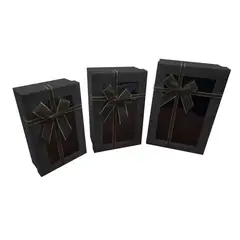 GENERICO - CAJA RECTANGULAR TRIPLE VENTANA NEGRO X1 UNI