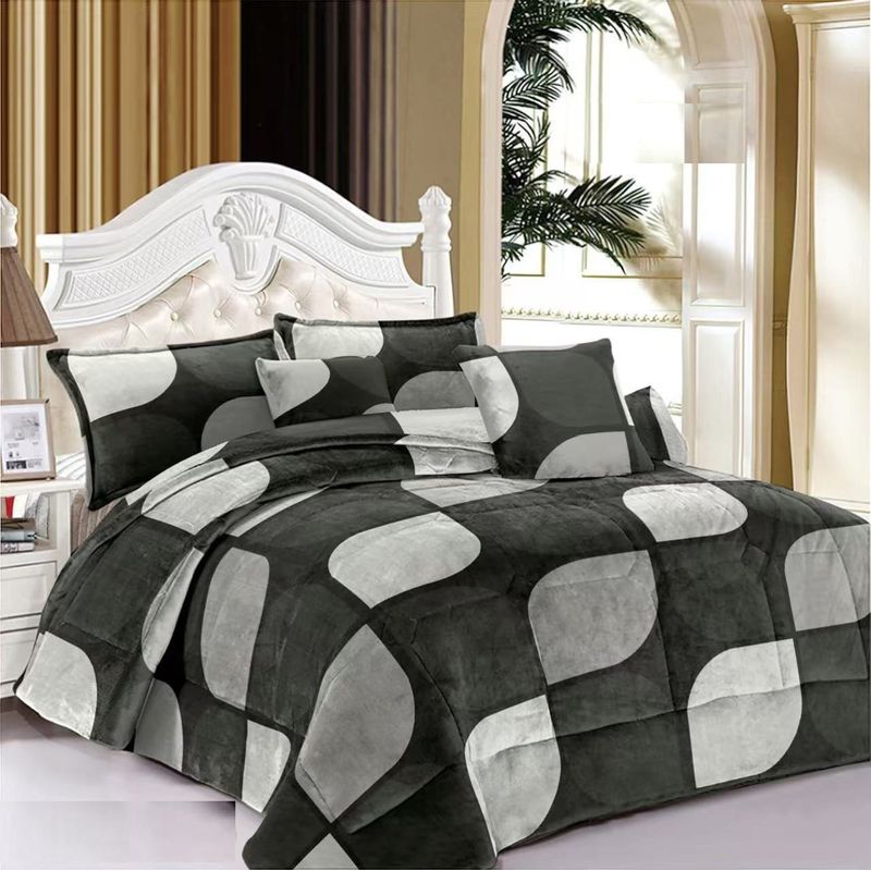 GENERICO - plumon 1.5 plaza diseño gris plush con chiporro TF YH56