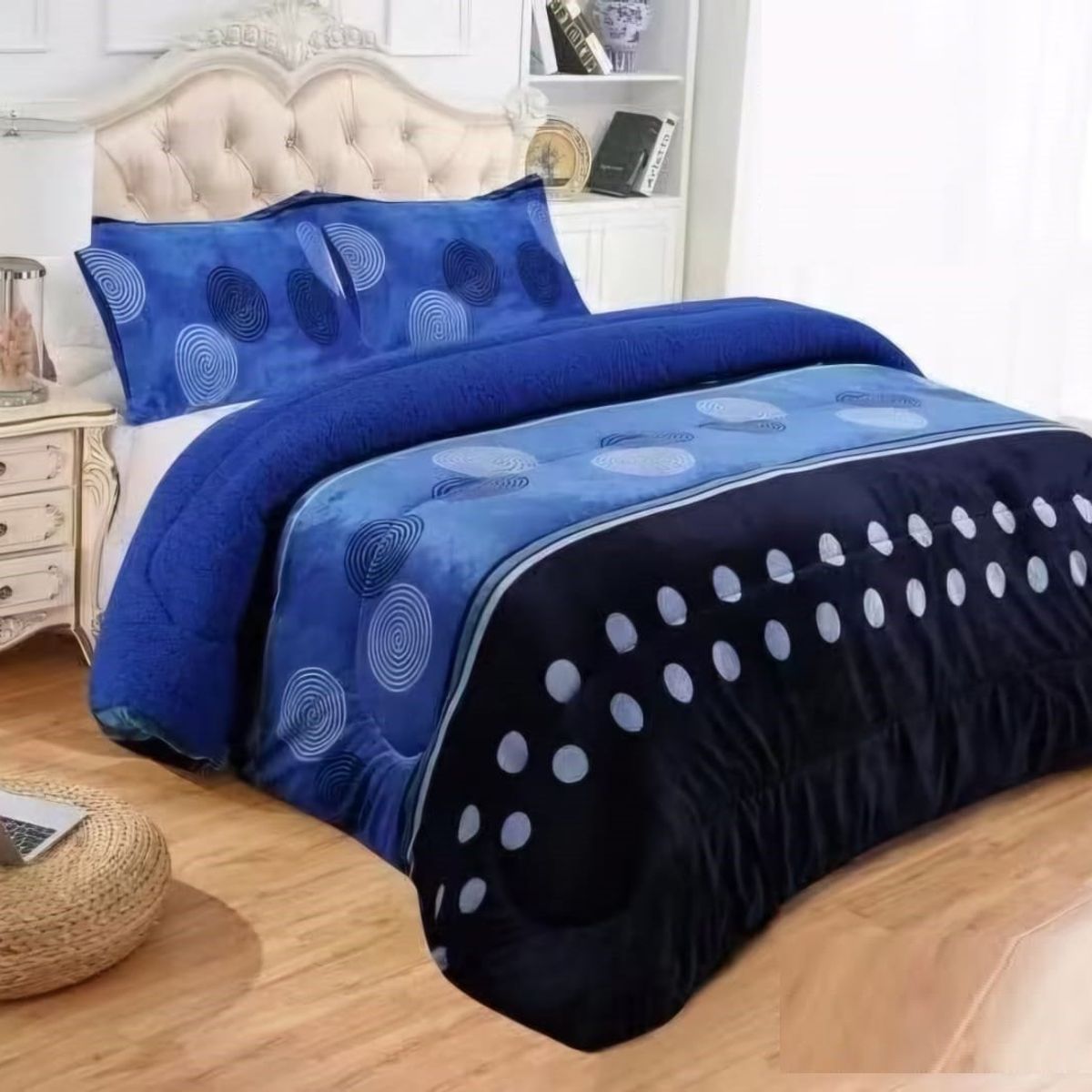 GENERICO - plumon 1.5 plaza diseño azul plush con chiporro TF YH03