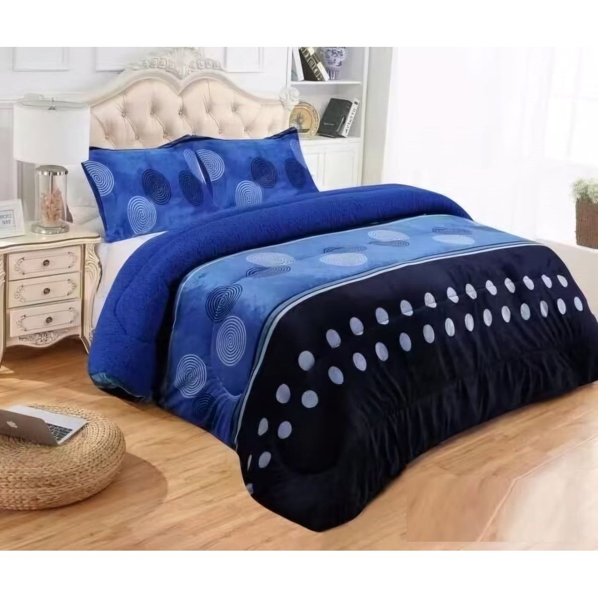 GENERICO - plumon 1.5 plaza diseño azul plush con chiporro TF YH03