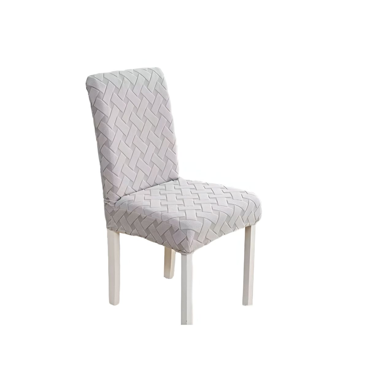 GENERICO - PACK 6 FUNDAS DE SILLAS DE COMEDOR DISEÑO TEXTURIZADO BLANCO