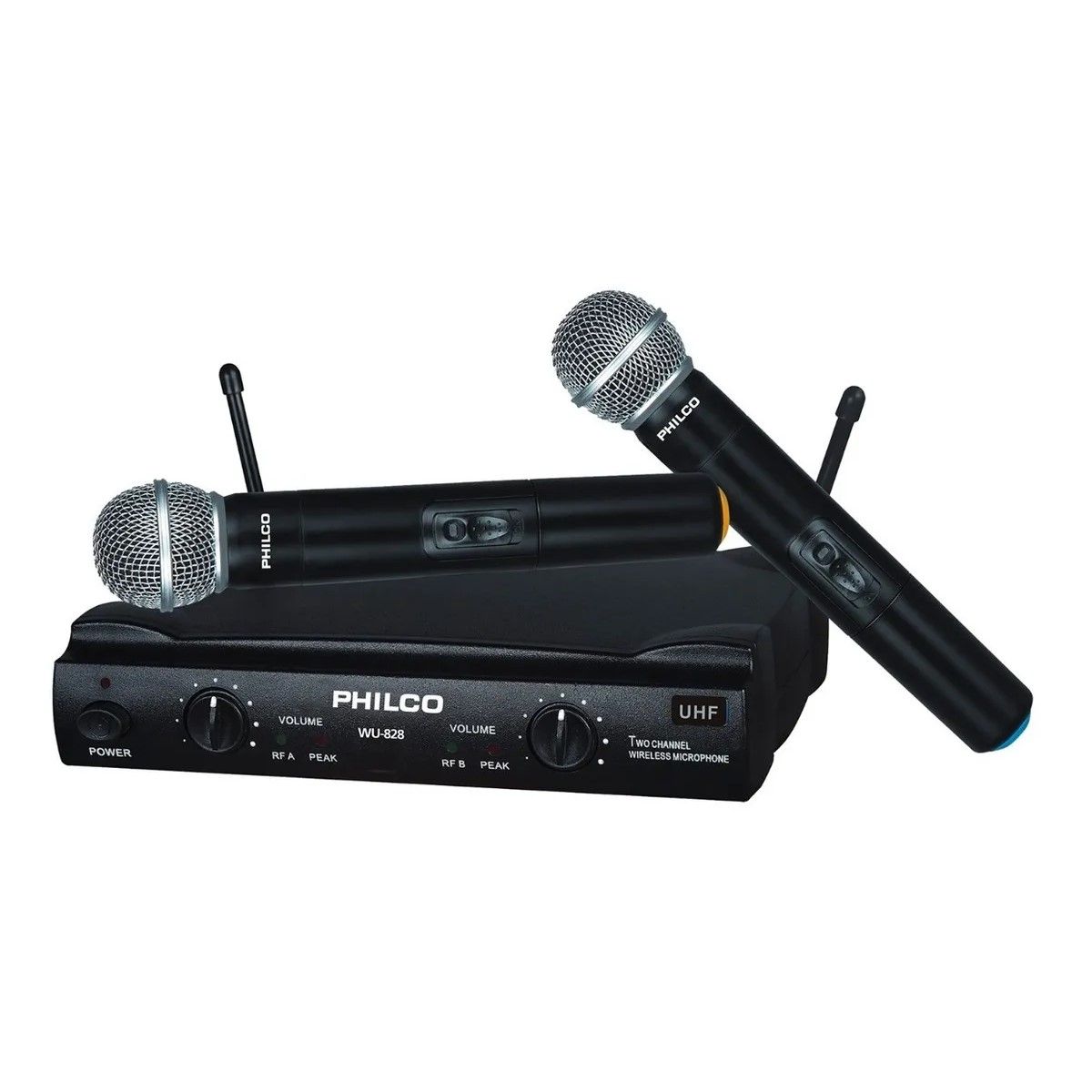 PHILCO - Pack 2 Micrófonos Inalámbricos Uhf Philco WU-828