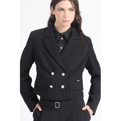 Imagen 1 del producto Chaqueta Crop Cruzada,Negro