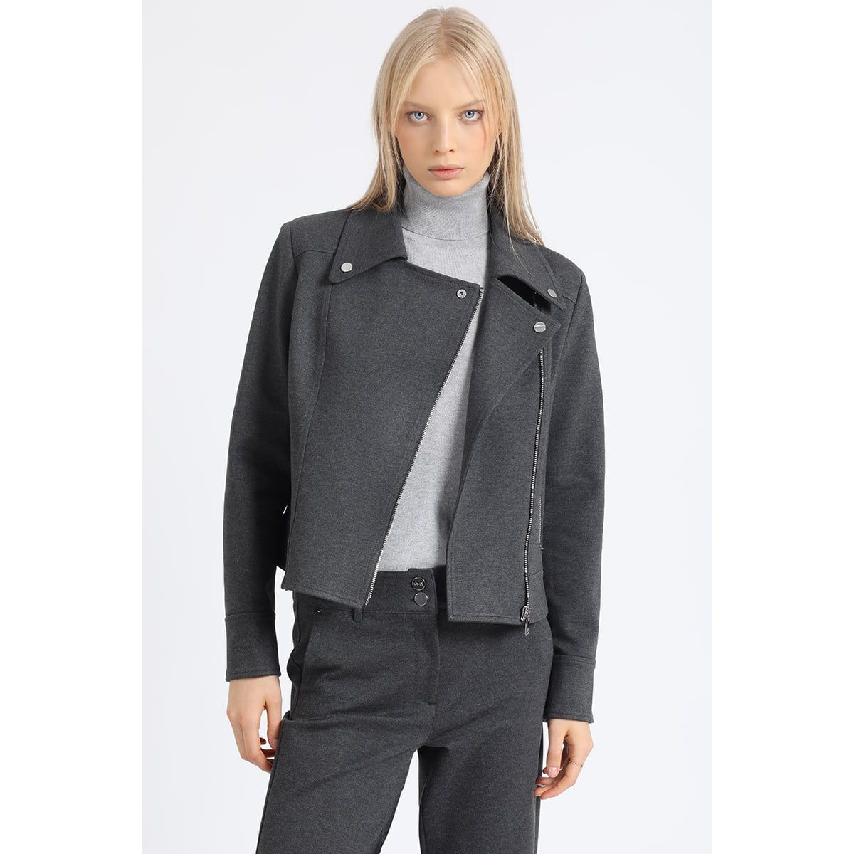 LIOLA - Chaqueta Biker, Gris Liola