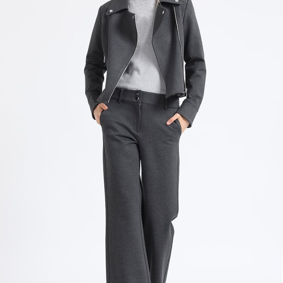 LIOLA - Chaqueta Biker, Gris Liola