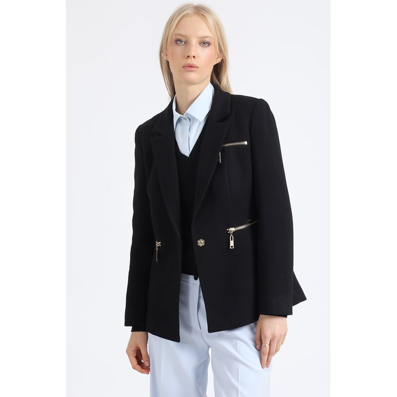 LIOLA - Blazer Cierres Muflon Negro Liola