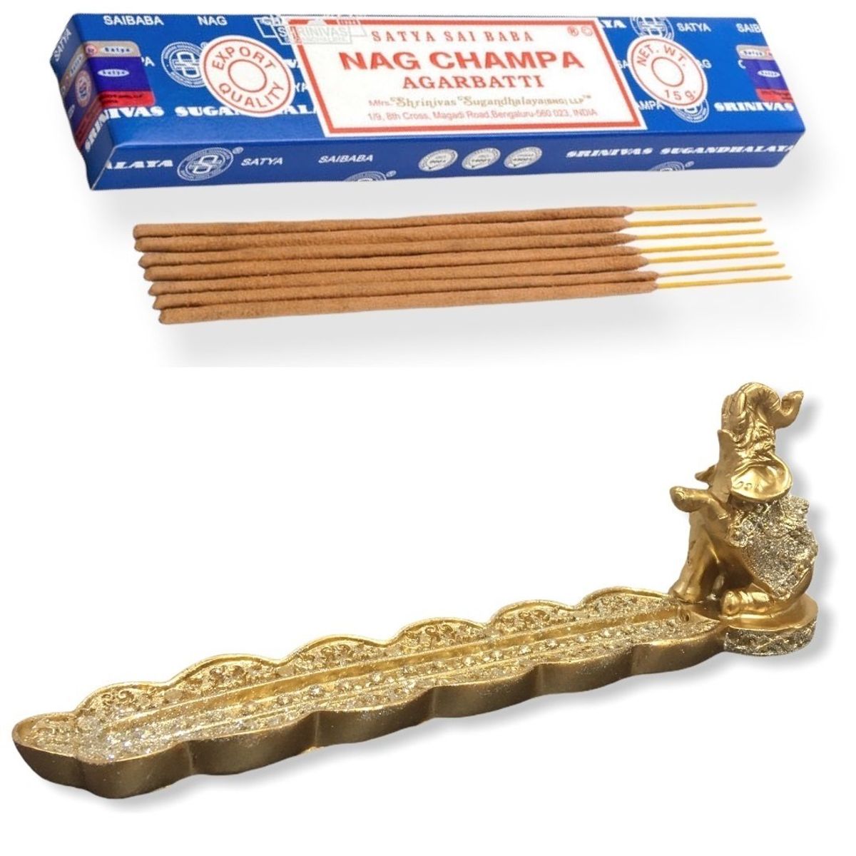 GENERICO - Figura Elefante De La Suerte Thai Feng Shui con Porta Incienso