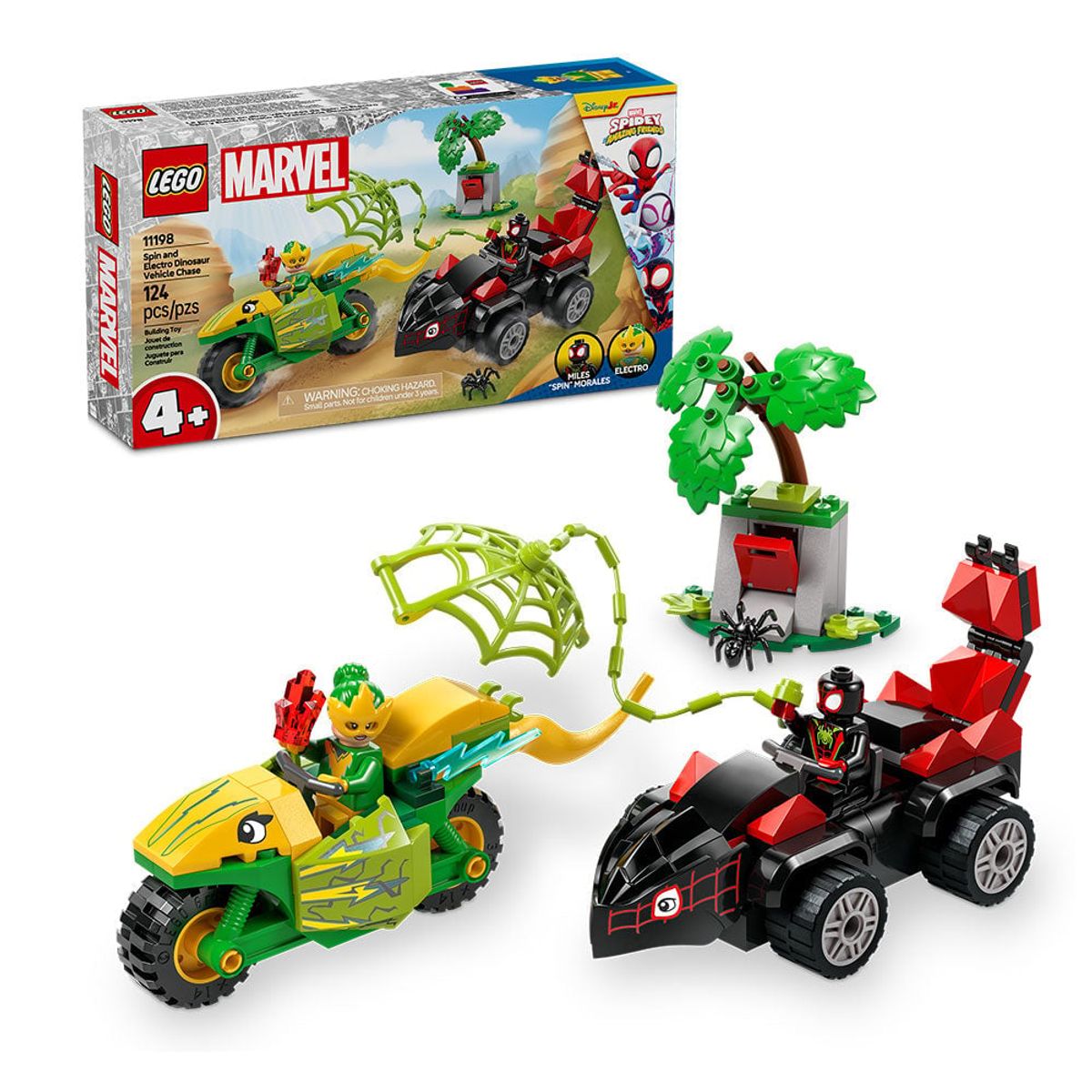LEGO - LEGO Spiderman Spin y Electro Duelo de Vehículos Dinosaurio - 11198