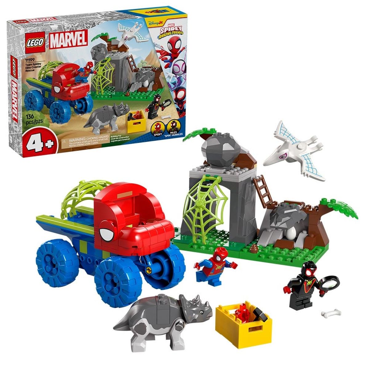 LEGO - LEGO Spiderman Todoterreno Dinosaurio y Equipo Spidey al Rescate - 11199