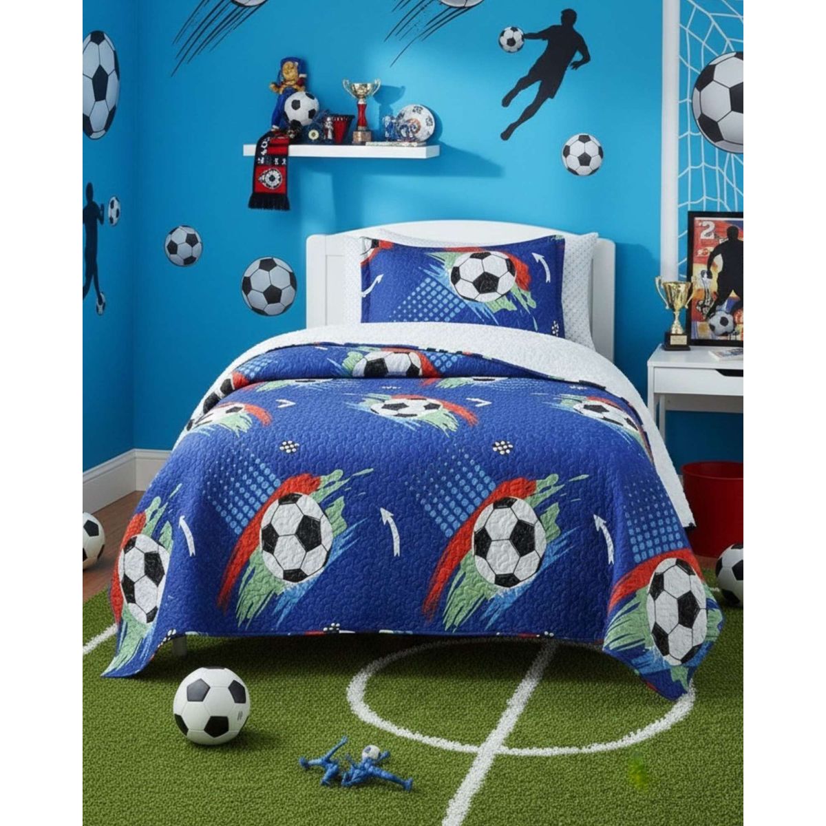 GENERICO - COBERTOR COLCHA QUILT SHERPA OTOÑO INVIERNO PLAZA Y MEDIA