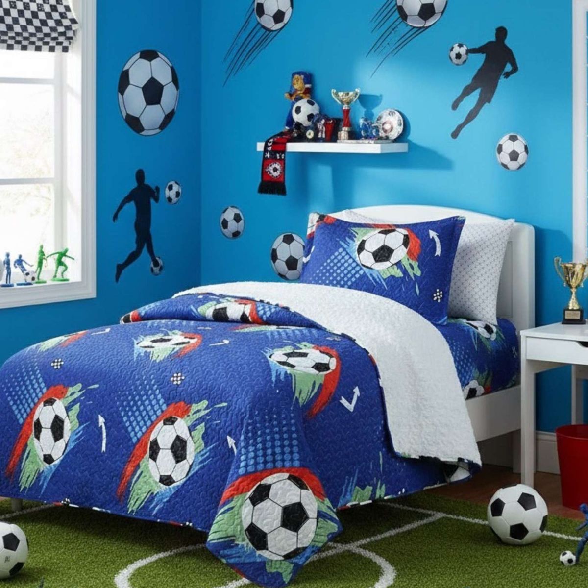 GENERICO - COBERTOR COLCHA QUILT SHERPA OTOÑO INVIERNO PLAZA Y MEDIA