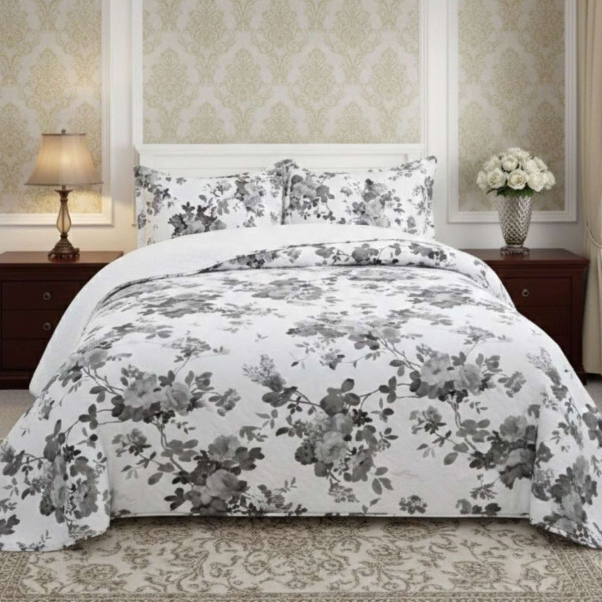 GENERICO - CUBRECAMA QUILT SHERPA PLAZA Y MEDIA 180 X 230 CM