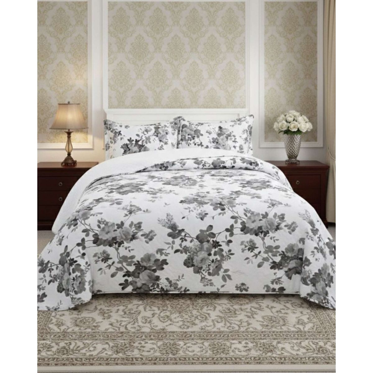 GENERICO - CUBRECAMA QUILT SHERPA PLAZA Y MEDIA 180 X 230 CM