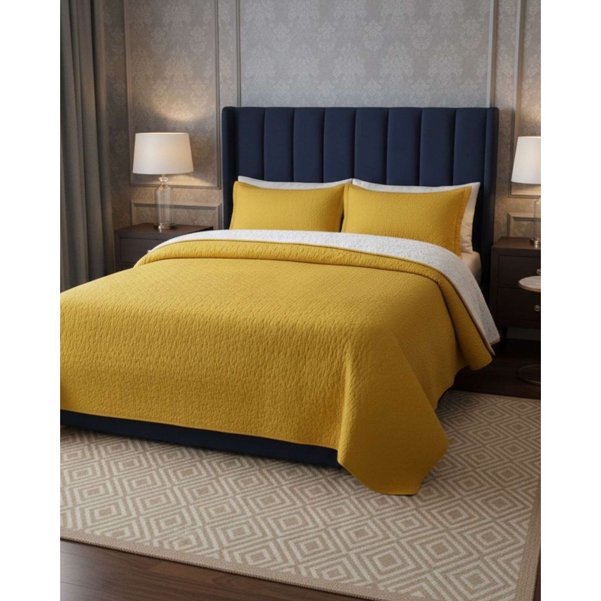 GENERICO - CUBRECAMA QUILT SHERPA PLAZA Y MEDIA 180 X 230 CM