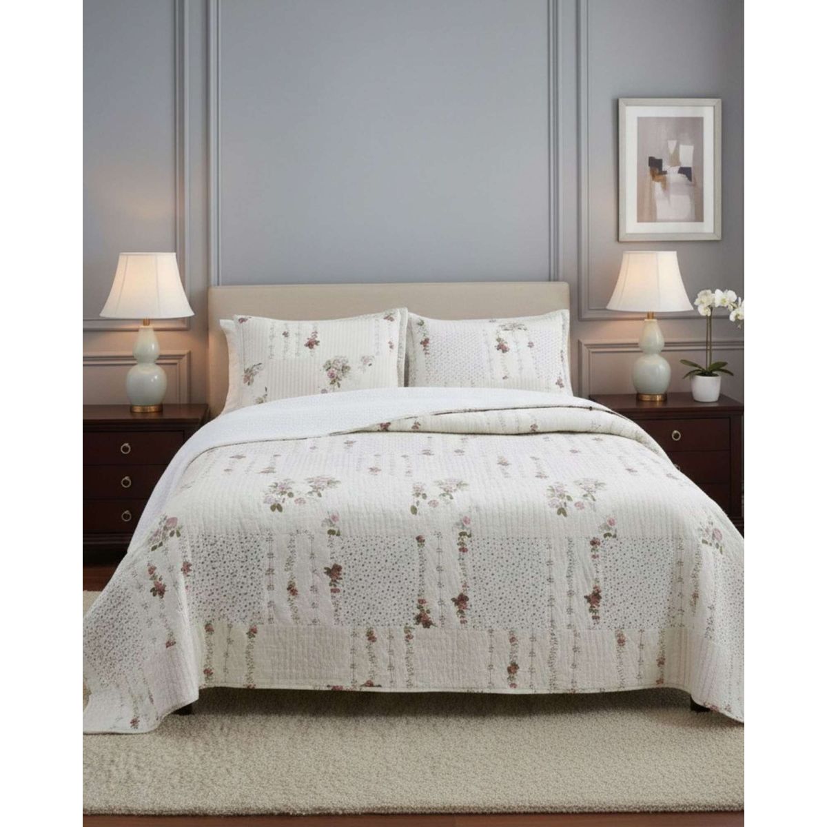 GENERICO - CUBRECAMA QUILT SHERPA PLAZA Y MEDIA 180 X 230 CM