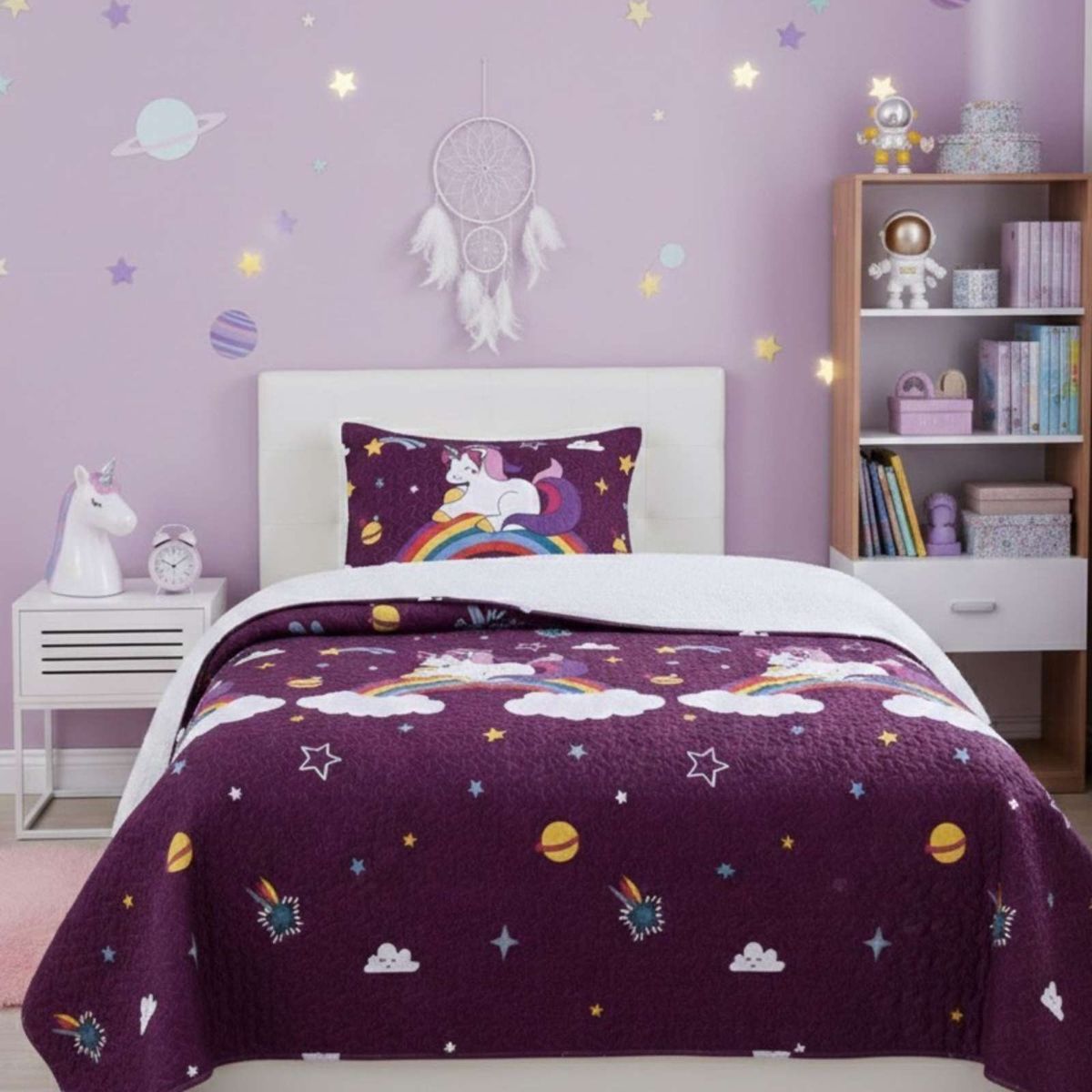 GENERICO - COBERTOR COLCHA QUILT SHERPA OTOÑO INVIERNO PLAZA Y MEDIA