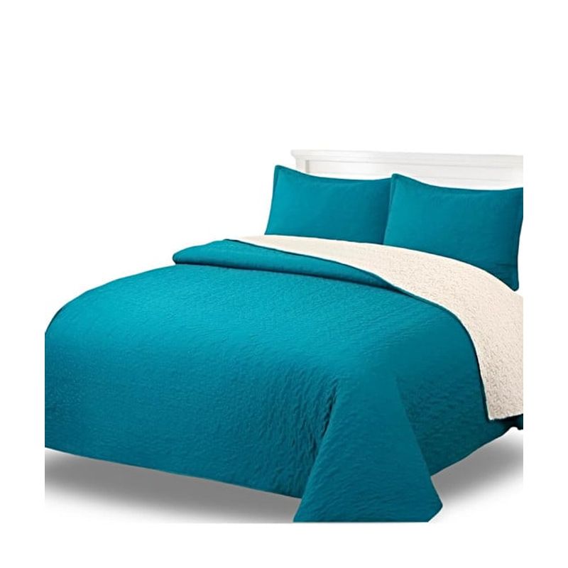 GENERICO - COBERTOR COLCHA QUILT SHERPA OTOÑO INVIERNO PLAZA Y MEDIA