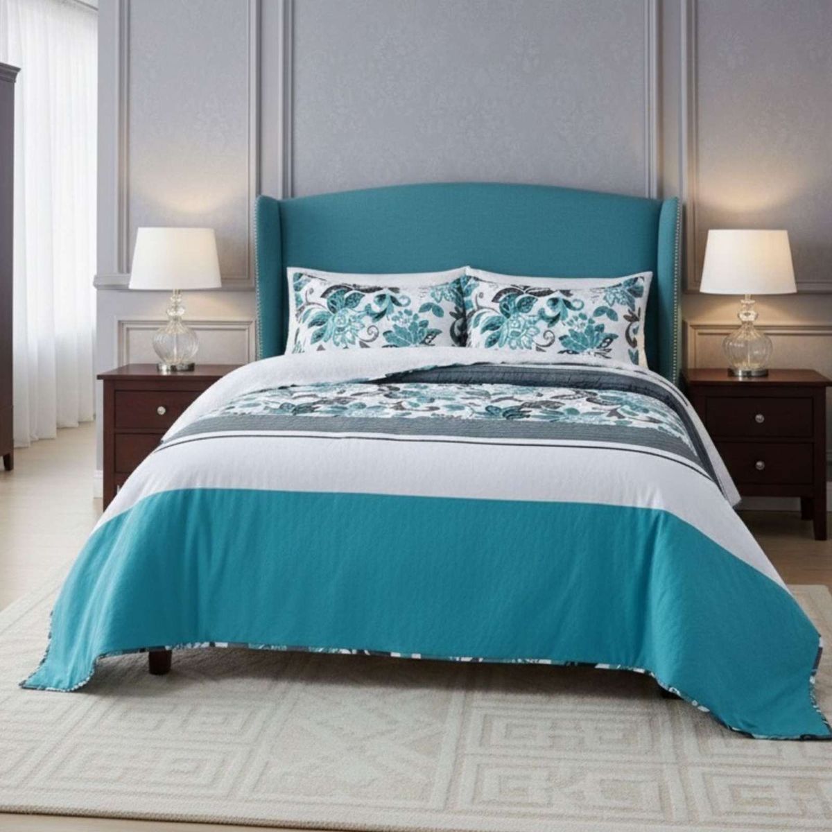 GENERICO - CUBRECAMA QUILT SHERPA PLAZA Y MEDIA 180 X 230 CM