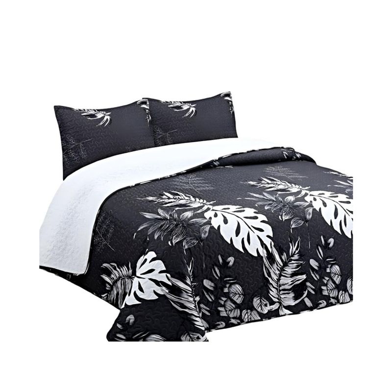 GENERICO - COBERTOR COLCHA QUILT SHERPA OTOÑO INVIERNO 2 PLAZAS