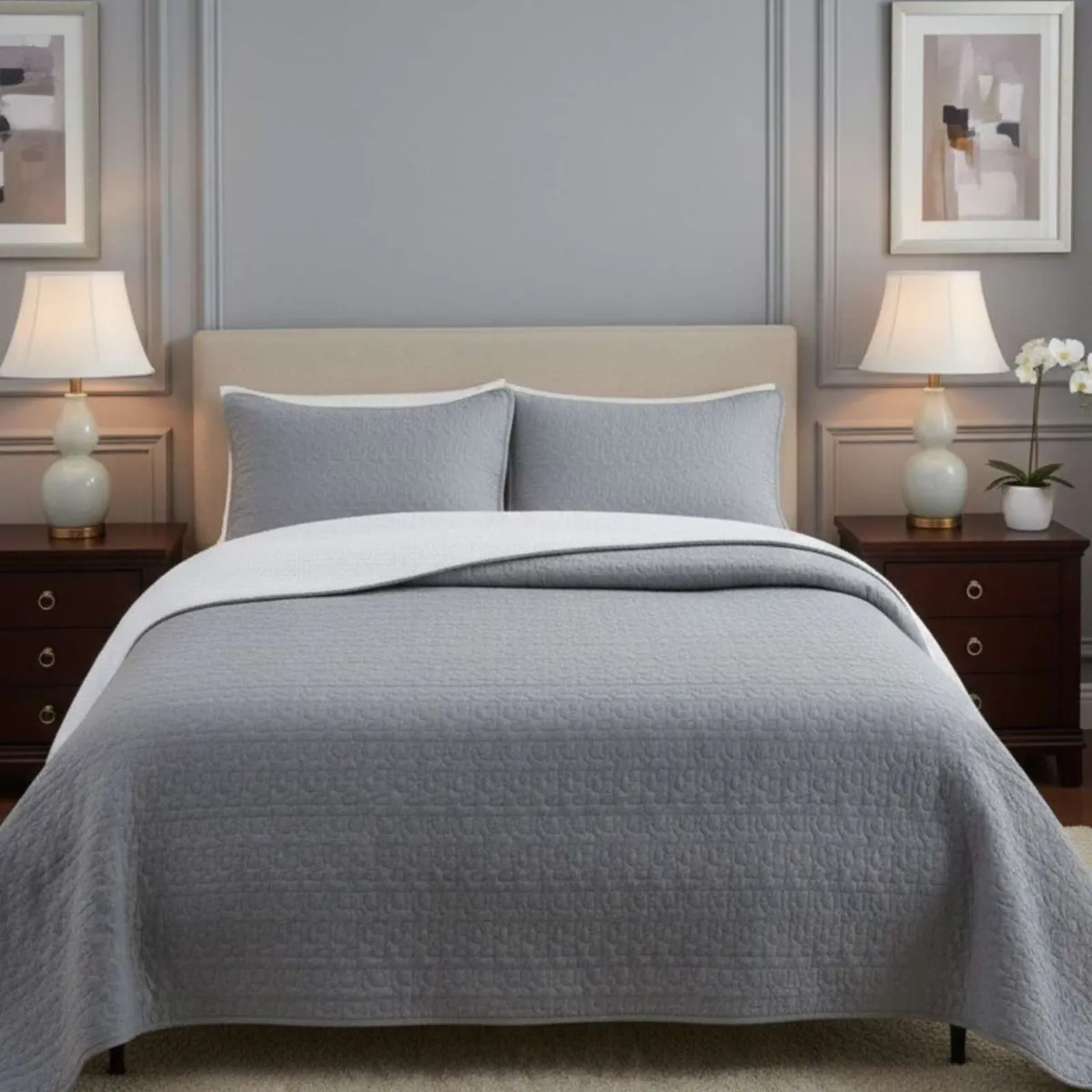 GENERICO - CUBRECAMA QUILT CON SHERPA 2 PLAZA 230 CM X 250 CM