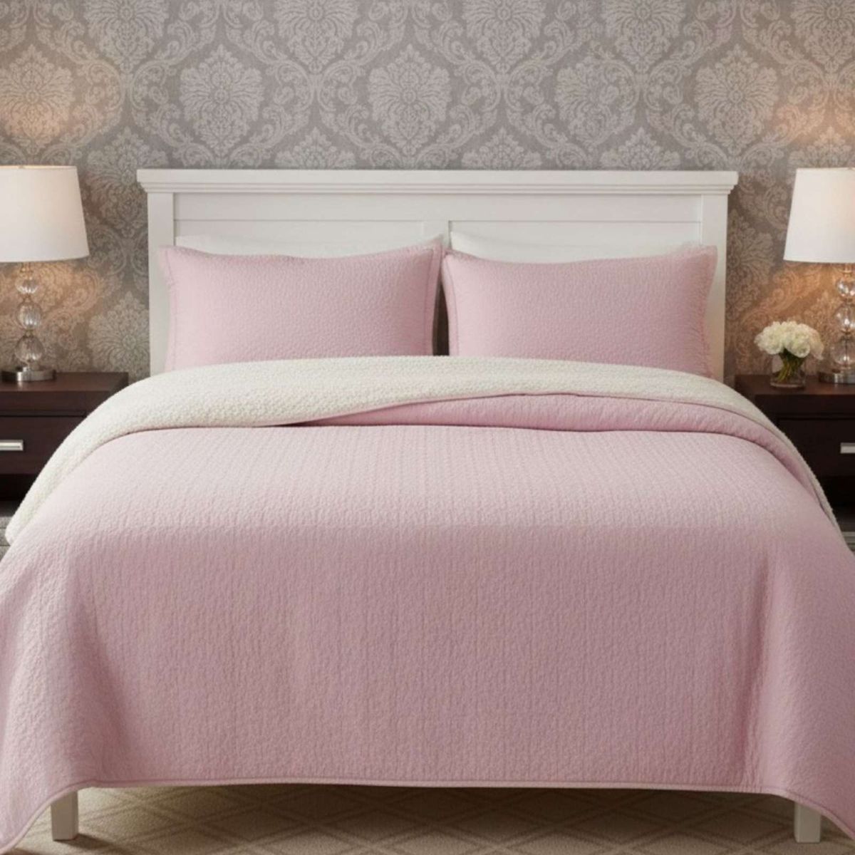 GENERICO - CUBRECAMA QUILT CON SHERPA 2 PLAZA 230 CM X 250 CM