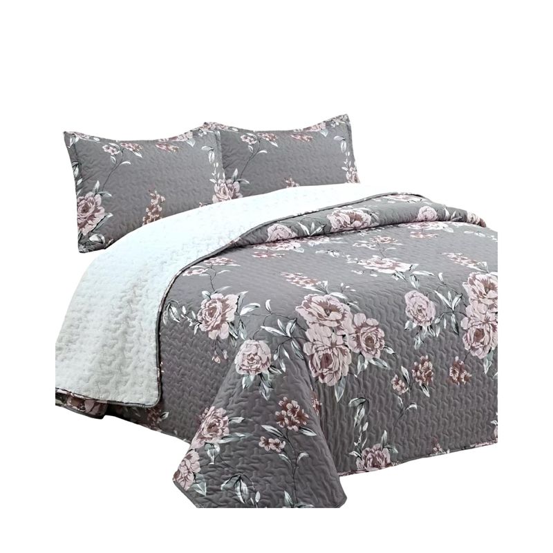 GENERICO - COBERTOR COLCHA QUILT SHERPA KING MEDIDA 230X250 cm