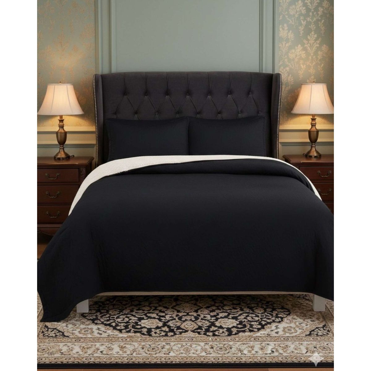 GENERICO - COBERTOR COLCHA QUILT SHERPA KING MEDIDA 250X270 CM