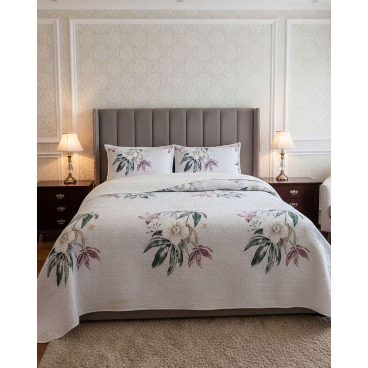 GENERICO - COBERTOR COLCHA QUILT SHERPA KING MEDIDA 250X270 CM