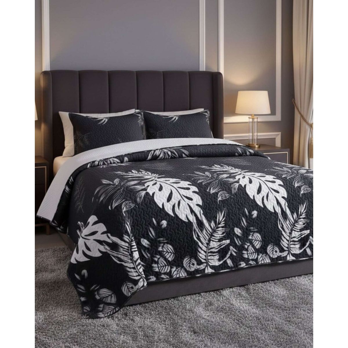 GENERICO - COBERTOR COLCHA QUILT SHERPA KING MEDIDA 250X270 CM