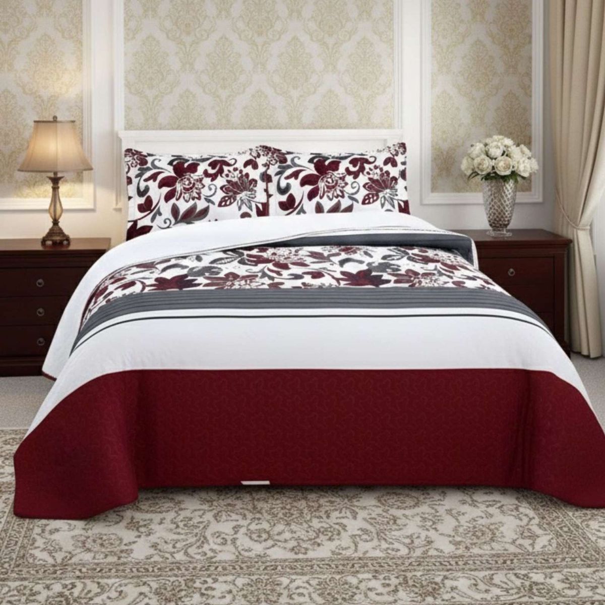 GENERICO - COBERTOR COLCHA QUILT SHERPA KING MEDIDA 250X270 CM