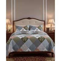 COBERTOR COLCHA QUILT SHERPA KING MEDIDA 250X270 CM