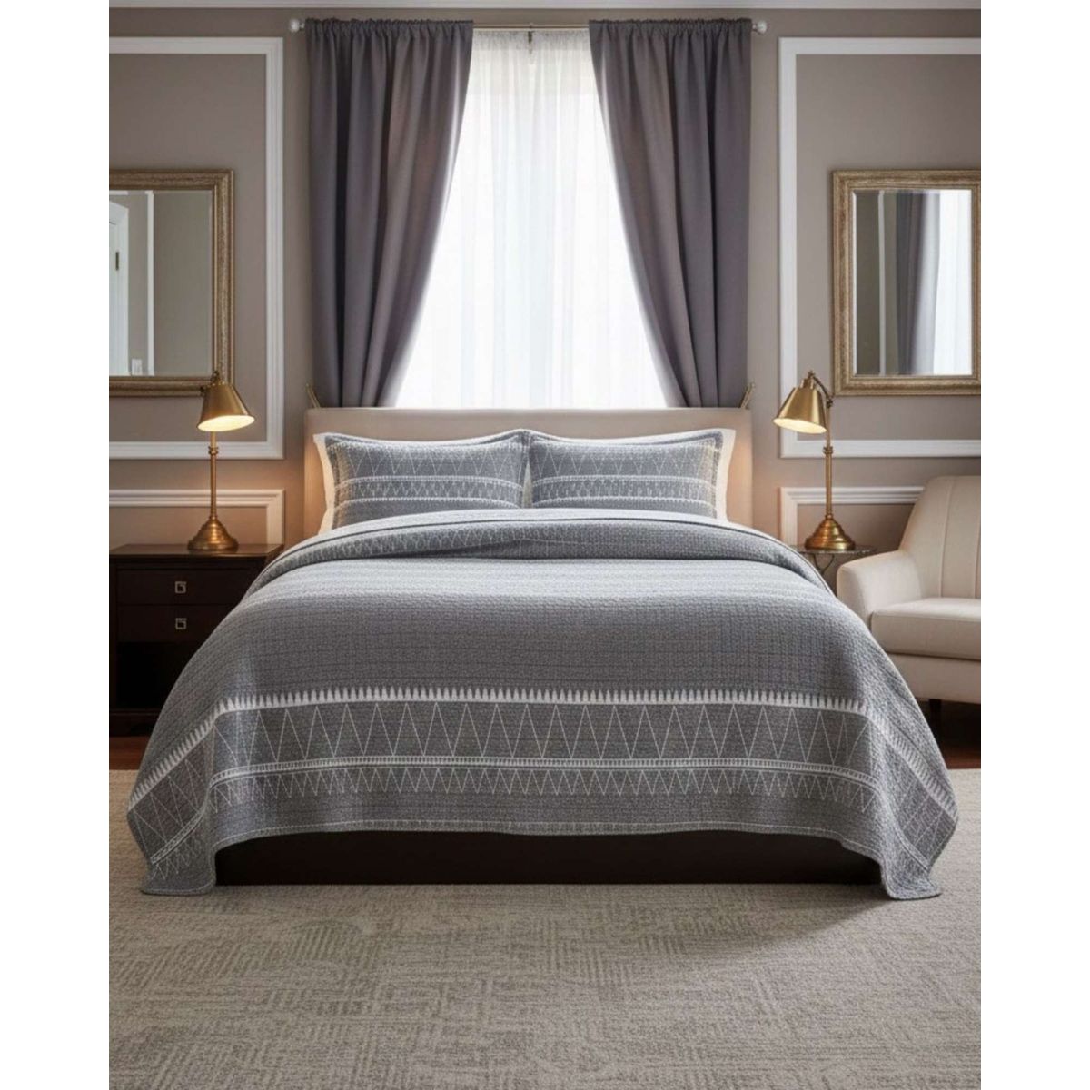 GENERICO - COBERTOR COLCHA QUILT SHERPA KING MEDIDA 250X270 CM