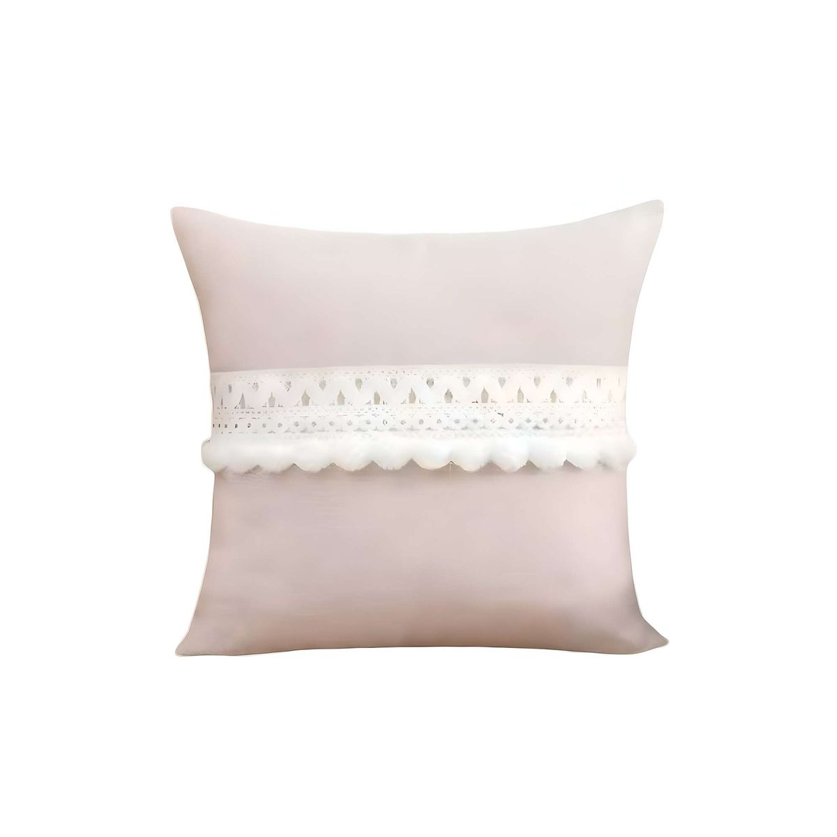 GENERICO - JUEGO DE 2 FUNDAS DE COJIN CON POMPON 45x45 f-06