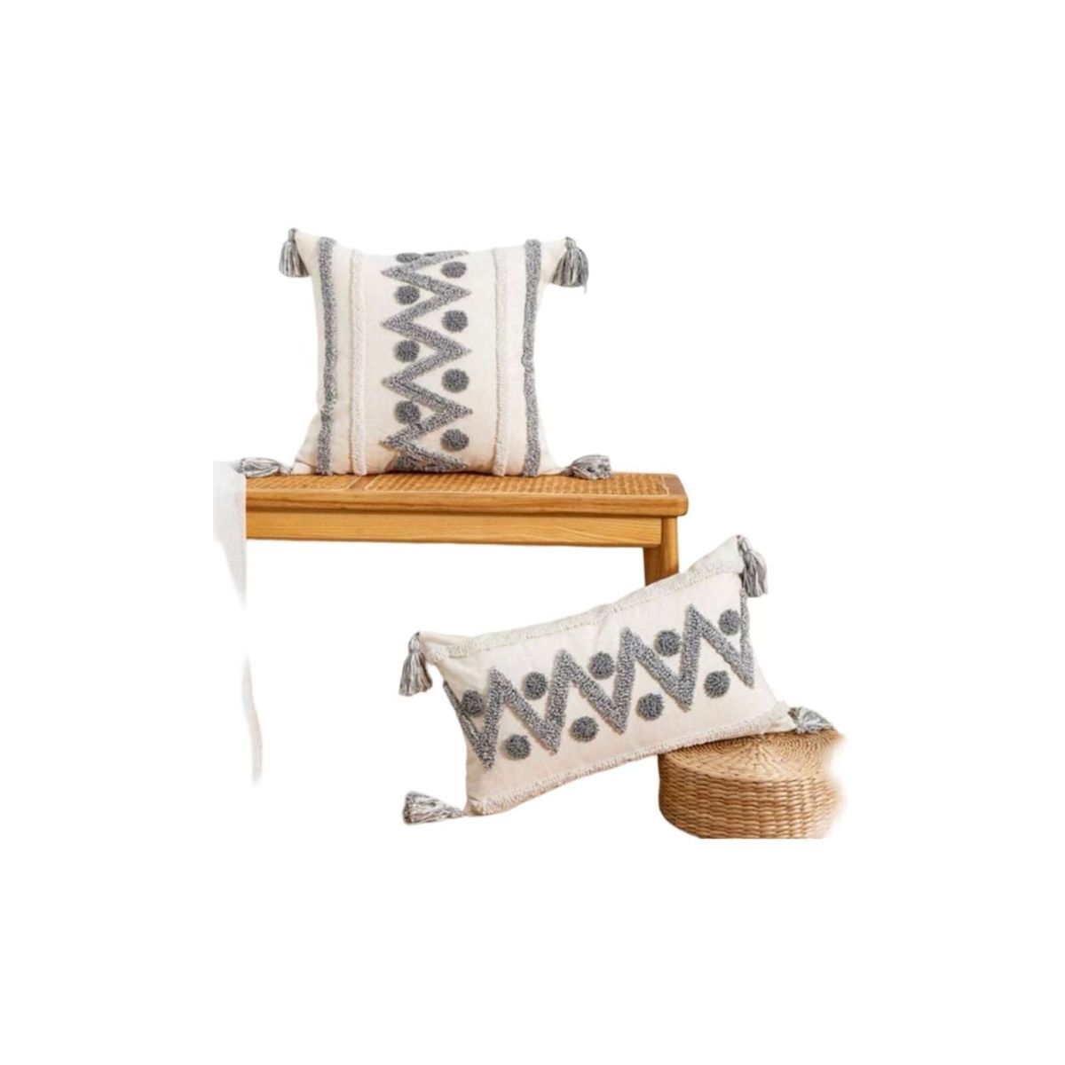 GENERICO - JUEGO DE 2 FUNDAS DE COJIN 45x45 Y 30x50 L-01