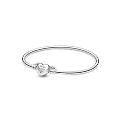 GENERICO - Pulsera Rígida Plateada Con Broche de Corazón Y Alas