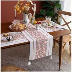 GENERICO - Camino de mesa + Individuales Set de 7 piezas 35x180cm md04