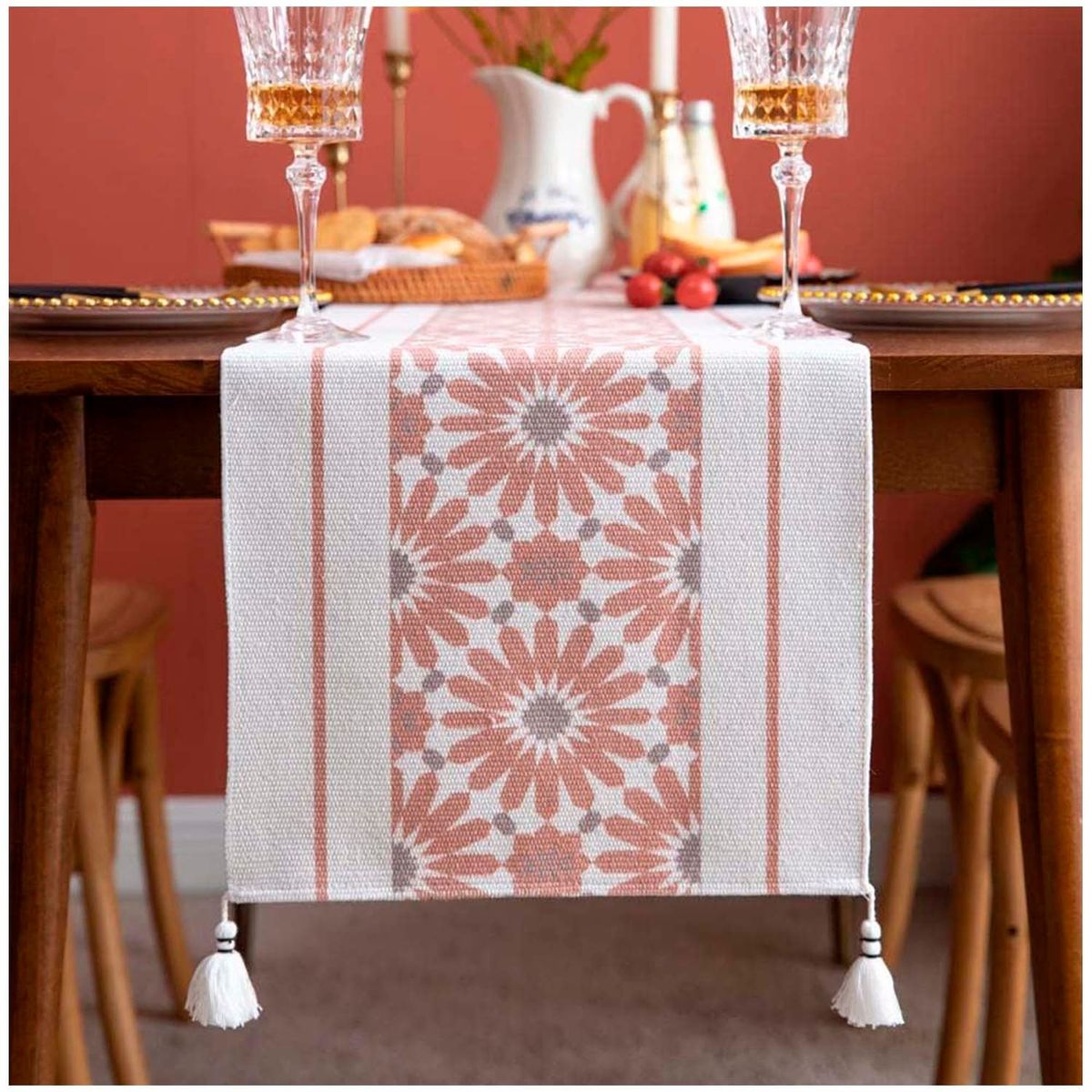 GENERICO - Camino de mesa + Individuales Set de 7 piezas 35x180cm md04