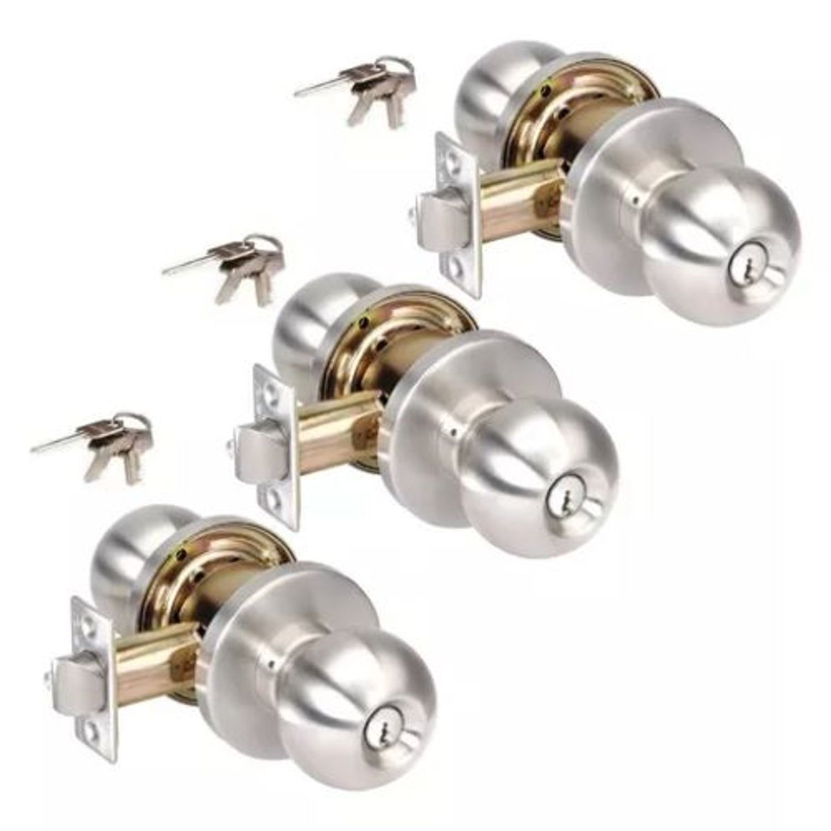 GENERICO - 3 Chapas Dormitorio Chapa Cerradura Para Dormitorio C/llaves